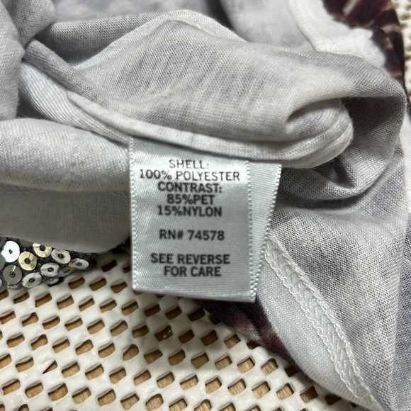 Cache Sequined Animal Print Top - Sz M - Picture 4 of 6